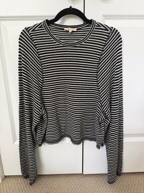 Madewell Black and White Striped Long-Sleeve Crew Tee